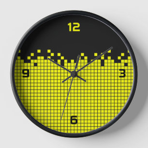 Geek Yellow Pixels Retro Gamer Clock