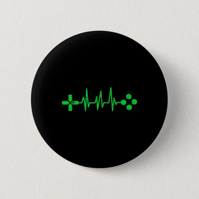 Geeks Heartbeat Gaming  2 Inch Round Button (Front)