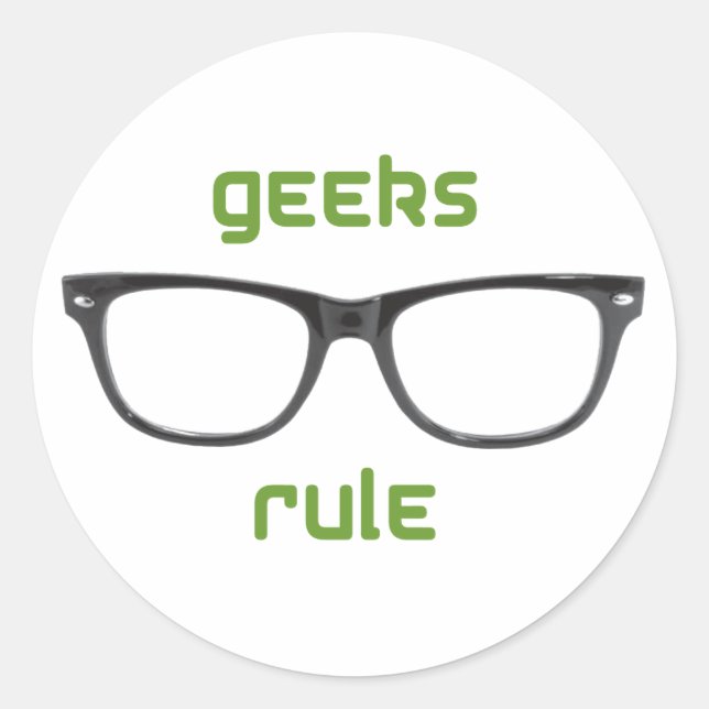 Geeks Rule Eyeglasses Classic Round Sticker (Front)