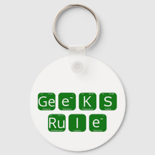 Geeks Rule Periodic Table Slogan Keychain