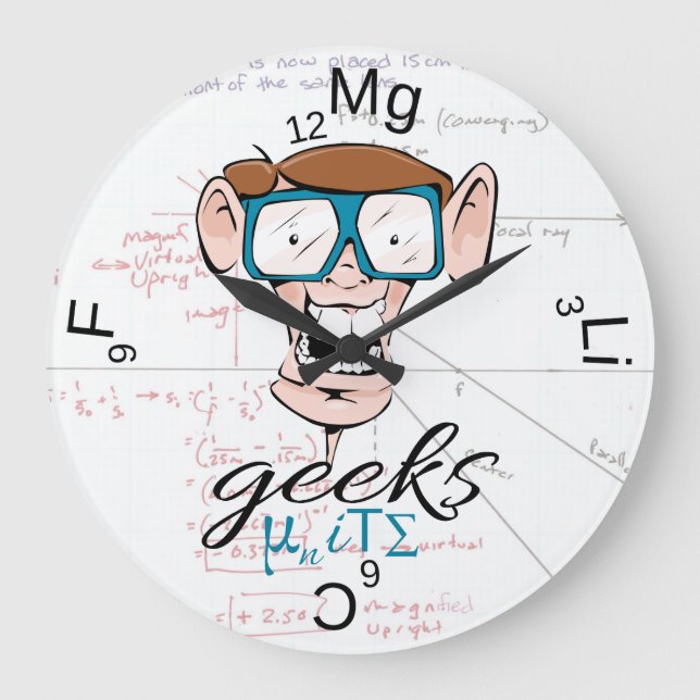 Geeks Unite Large Clock (Front)