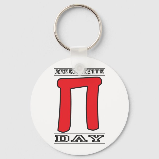 Geeks Unite Pi Day Keychain (Front)