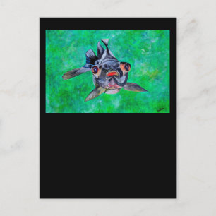 Geeky Blackmoor Goldfish With Telescopic Eyes Postcard