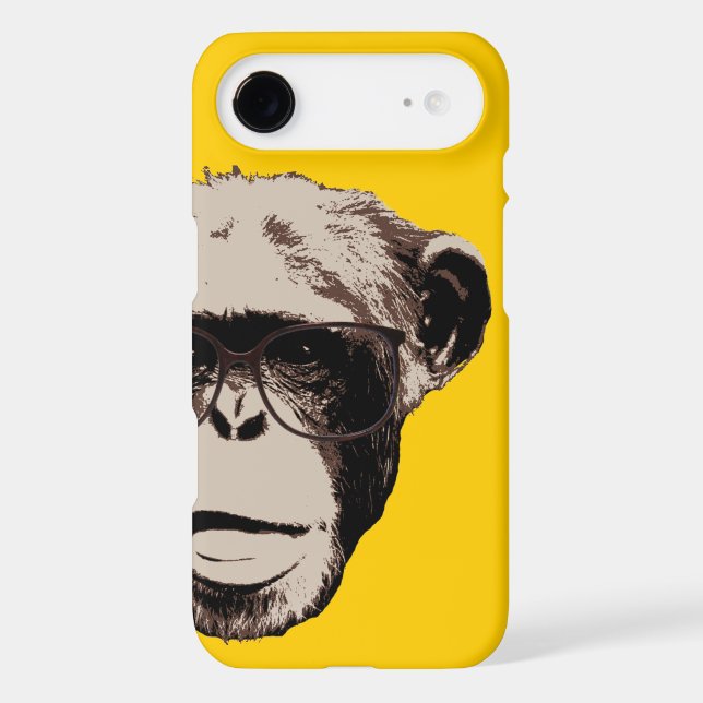 Geeky Chimp in Glasses Yellow iPhone 6 case (Back)