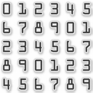 Geeky Computer Style Digits / Numbers / Numerals