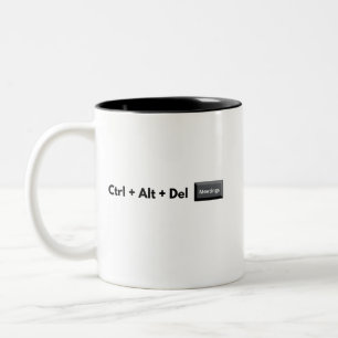 Geeky Control Alt Del Meetings Two-Tone Coffee Mug