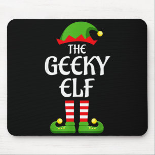 Geeky Elf Family Matching Group Christmas Geek  Mouse Pad