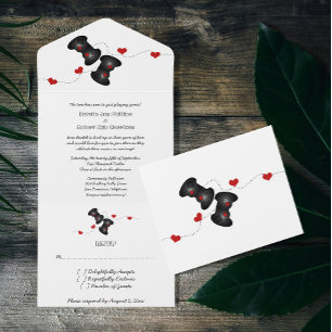 Geeky Gamers All in One Wedding Invite Dark