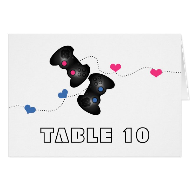 Geeky Gamers Table Number Card Dark (Blue/Pink) (Front Horizontal)