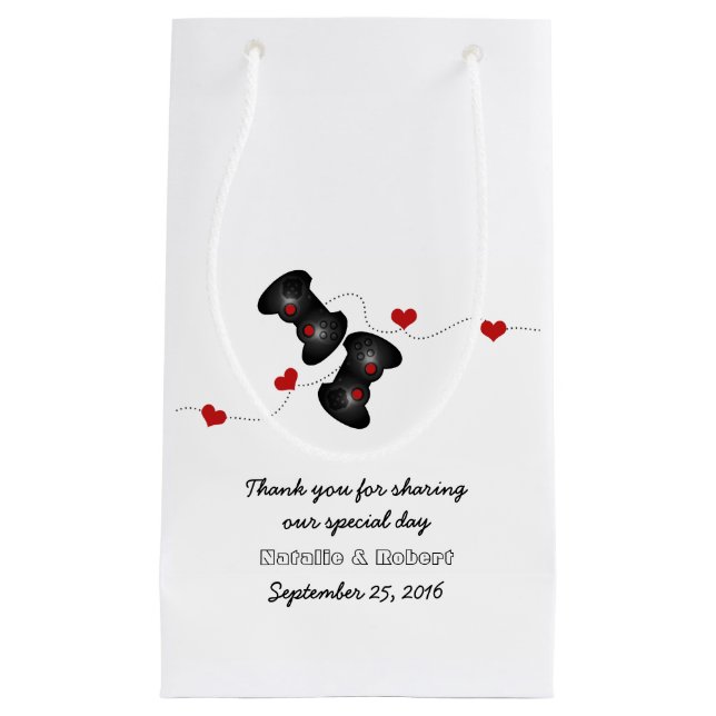 Geeky Gamers Wedding Gift Bag Dark (Front)