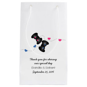 Geeky Gamers Wedding Gift Bag Dark Pink Blue