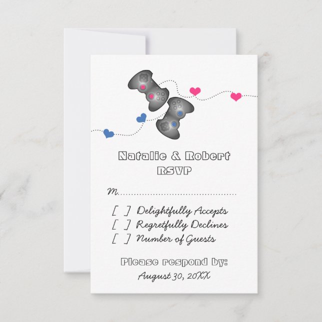 Geeky Gamers Wedding Response Card (Front)