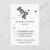 Geeky Gamers Wedding Response Card (Silver/Purple)