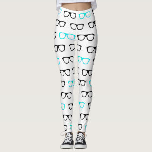 geeky glasses blue geek leggings