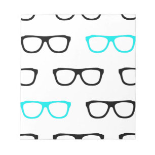 geeky glasses blue geek notepad