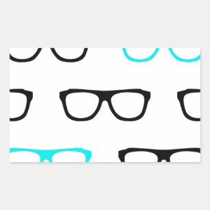 geeky glasses blue geek sticker