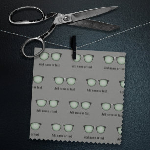 Geeky Glasses / Nerd Spectacles own text any colou Fabric