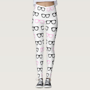 geeky glasses pink geek leggings