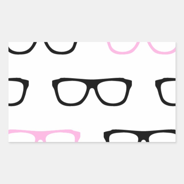 geeky glasses pink geek sticker (Front)