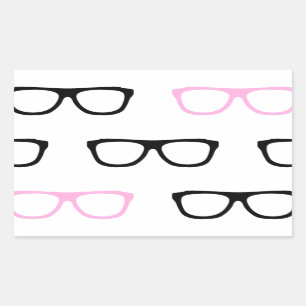 geeky glasses pink geek sticker