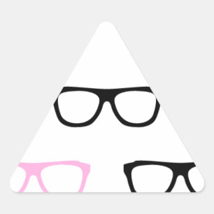 geeky glasses pink geek triangle sticker