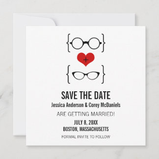 Geeky Glasses Save the Date Announcement