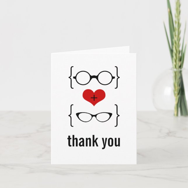 Geeky Glasses Thank You Card (Front)