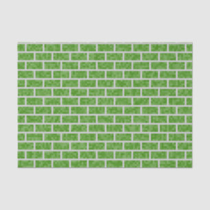 Geeky Green 8-Bit Graphics Style Bricks Pattern Tissue Paper