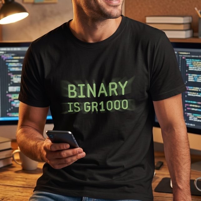 Geeky Math Humour - Binary is Great (GR8) T-Shirt (Creator Uploaded)