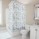 Geeky Math Mathematics<br><div class="desc">Mathematics / Math / Math Teacher Gift / Math Student Gift / Geek Math Gift / White Bathroom Shower Curtain</div>