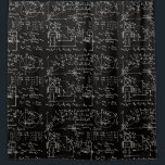 Geeky Math Mathematics<br><div class="desc">Mathematics / Math / Math Teacher Gift / Math Student Gift / Geek Math Gift / Black Bathroom Shower Curtain</div>