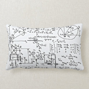 Geeky Math Mathematics Black White Lumbar Pillow