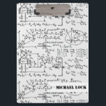 Geeky Math Mathematics Personalized Clipboard<br><div class="desc">Mathematics / Math / Math Teacher Gift / Math Student Gift / Geek Math Gift / Black Men's Personalized Name Initial Monogram Clipboard. To change the text, use the personalize option. For more extensive text changes such as changes to the font, font colour, or text layout, choose the customize option....</div>