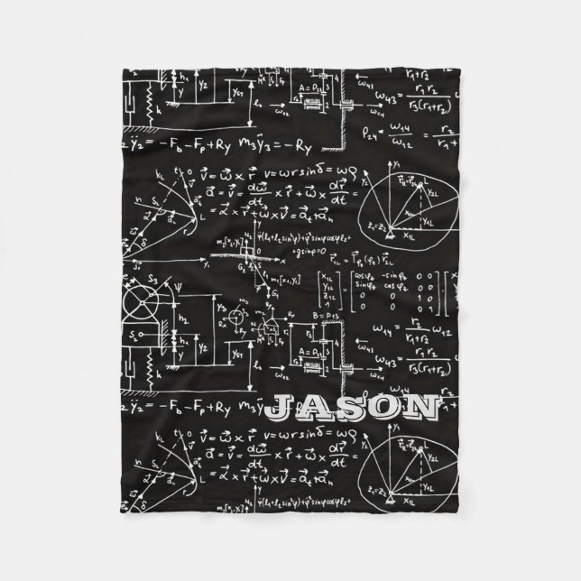 Geeky Math Mathematics Personalized Fleece Blanket (Front)