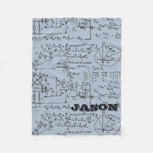 Geeky Math Mathematics Personalized Fleece Blanket