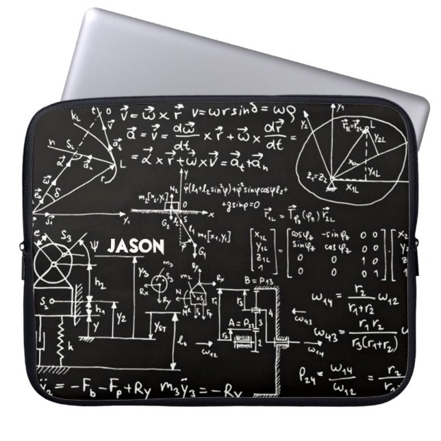Geeky Math Mathematics Personalized Laptop Sleeve (Front)