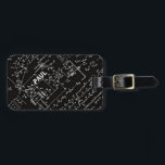 Geeky Math Mathematics Personalized Luggage Tag<br><div class="desc">Mathematics / Math / Math Teacher Gift / Math Student Gift / Geek gift / Black Men's Personalized Name Initial Monogram Luggage Tag. To change the text, use the personalize option. For more extensive text changes such as changes to the font, font colour, or text layout, choose the customize option....</div>