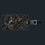 Geeky Math Mathematics Personalized Luggage Tag<br><div class="desc">Mathematics / Math / Math Teacher Gift / Math Student Gift / Geek gift / Black Men's Personalized Name Initial Monogram Luggage Tag. To change the text, use the personalize option. For more extensive text changes such as changes to the font, font colour, or text layout, choose the customize option....</div>