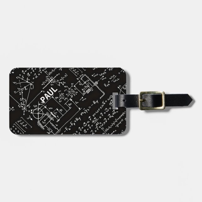 Geeky Math Mathematics Personalized Luggage Tag (Front Horizontal)
