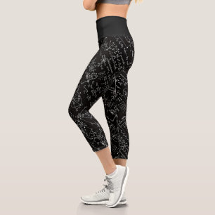 Geeky Math Mathematics Women's Yoga Running Capri Leggings