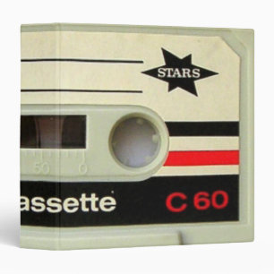 Geeky nerdy 1980s cassette retro cassette tape binder