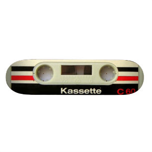 Geeky nerdy 1980s cassette retro cassette tape skateboard