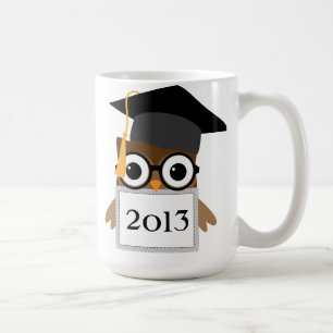 Geeky Owl with Grad Cap Class Of Graduation Mug