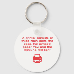 Geeky printer joke keychain