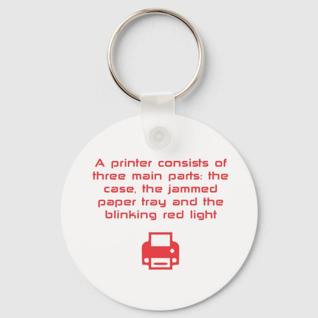Geeky printer joke keychain (Front)
