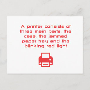 Geeky printer joke postcard