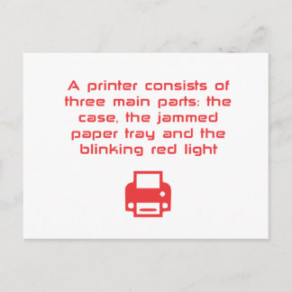 Geeky printer joke postcard