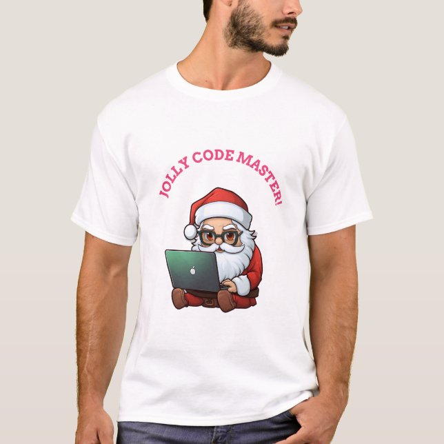 Geeky Techy Santa T-Shirt (Front)
