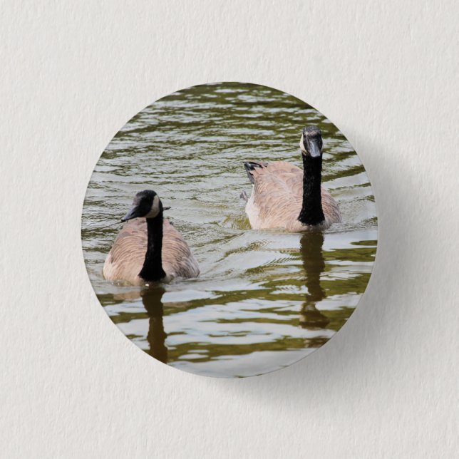 Geese   1 inch round button (Front)