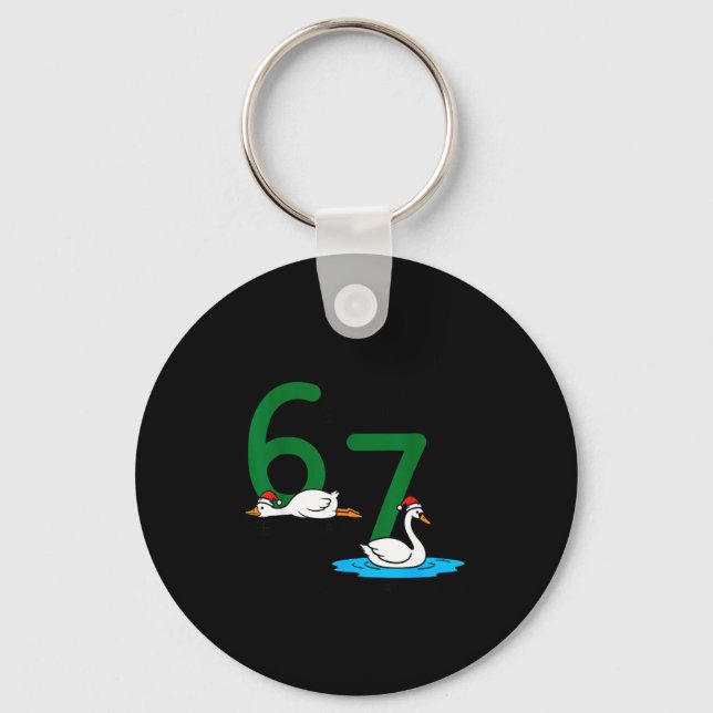Geese A Laying Swans A Swimming 67 Six Geese Seven Keychain (Front)